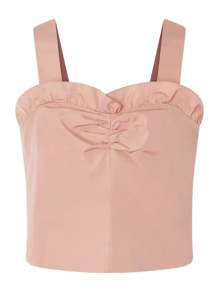 Chloé Cropped Ruffled Taffeta Top