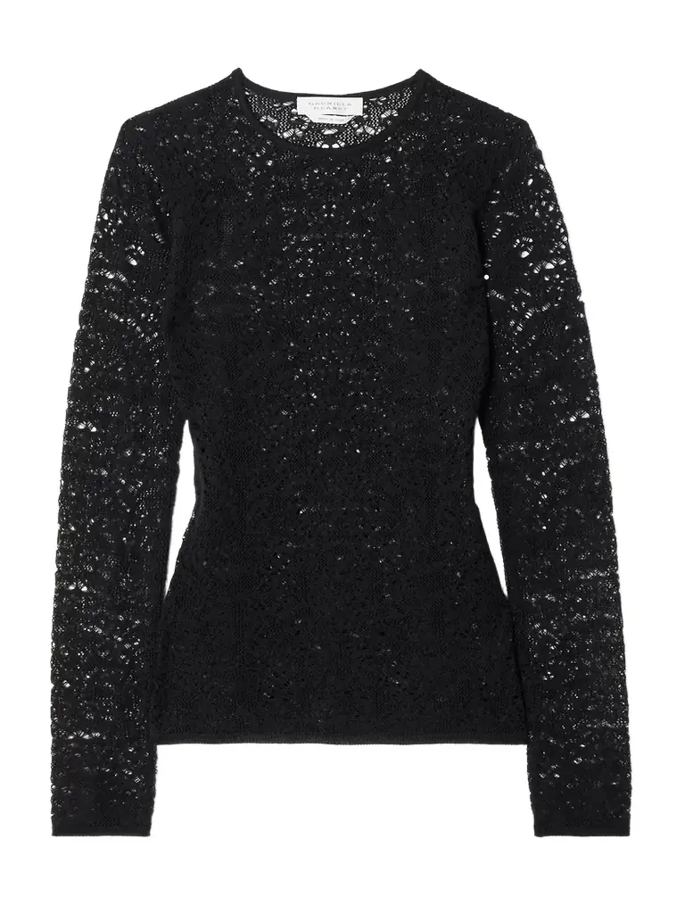 Gabriela Hearst Evander Open-knit Wool And Cashmere-blend Top