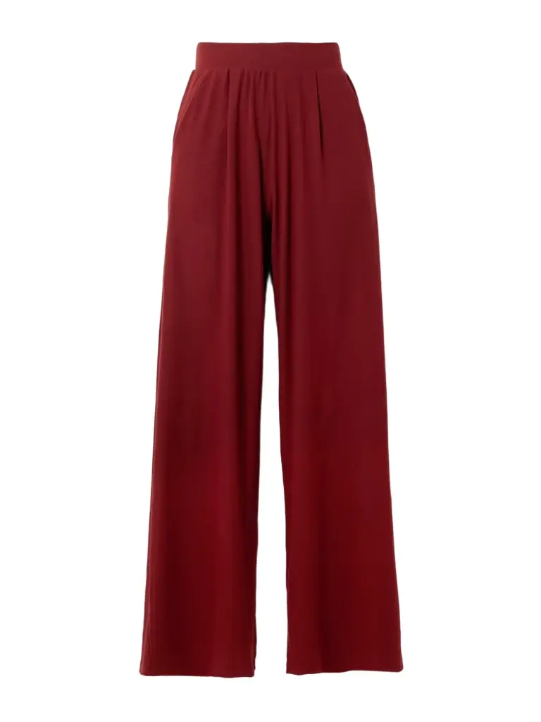 LESET Lauren Knitted Wide-leg Pants