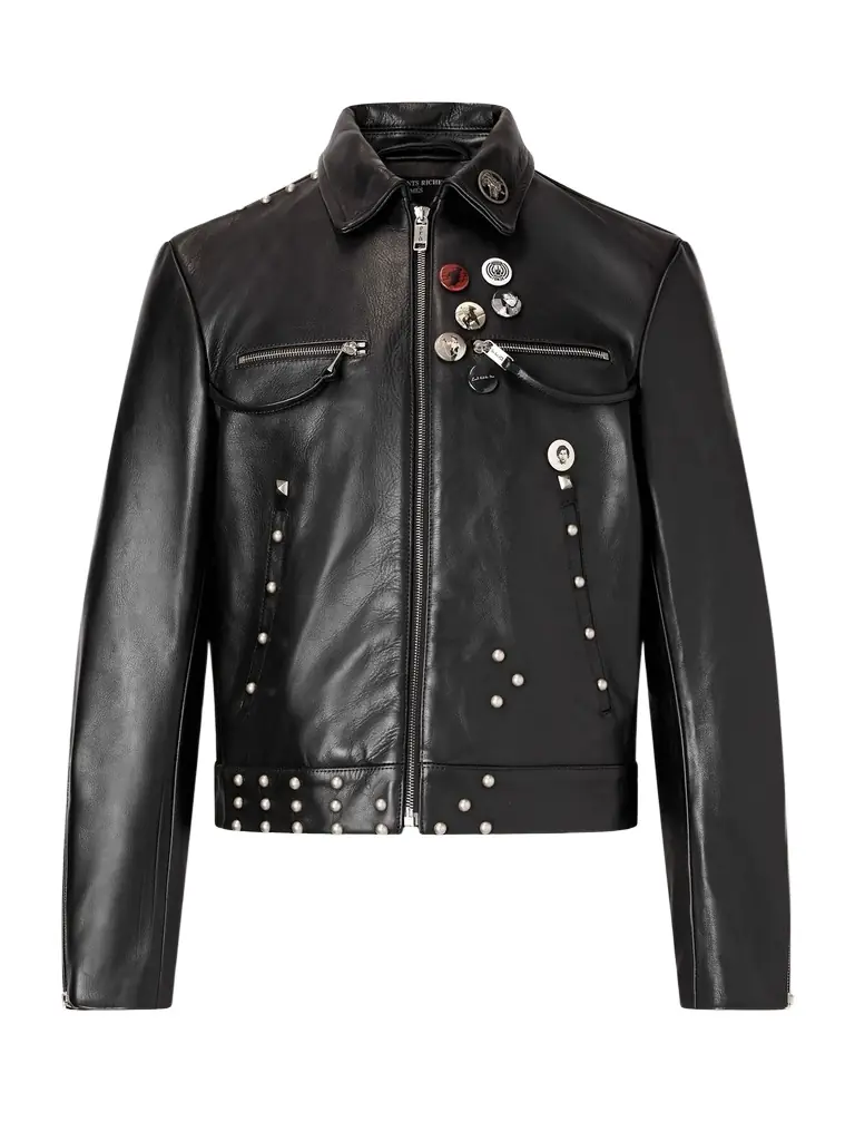 Enfants Riches Déprimés Sid Cropped Studded Embellished Leather Jacket - Men