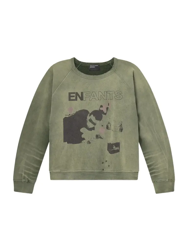 Enfants Riches Déprimés My Death My Life Logo-Print Distressed Cotton-Jersey Sweatshirt - Men