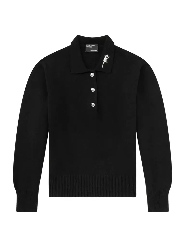 Enfants Riches Déprimés Rat Embroidered Cashmere Polo Sweater - Men - Women's Clothing