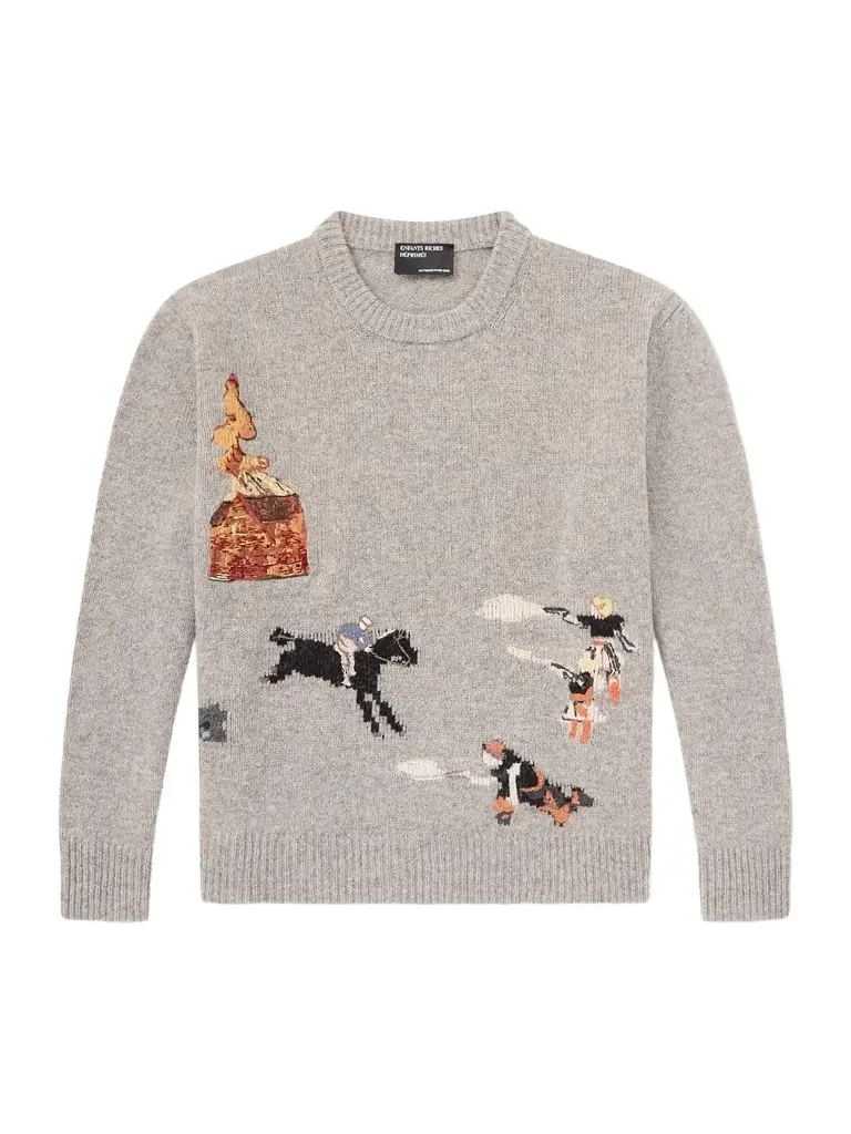 Enfants Riches Déprimés Come Live With Me Embroidered Intarsia Wool Sweater - Men