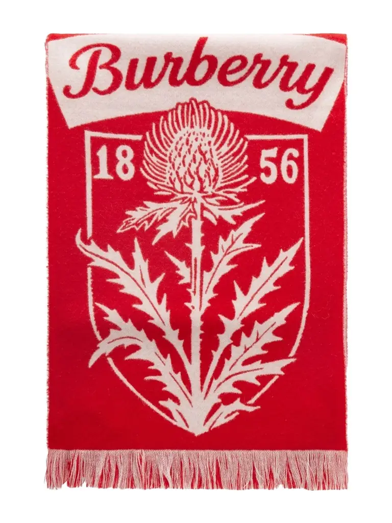 Burberry Logo-Jacquard Fringed Wool Scarf - Men