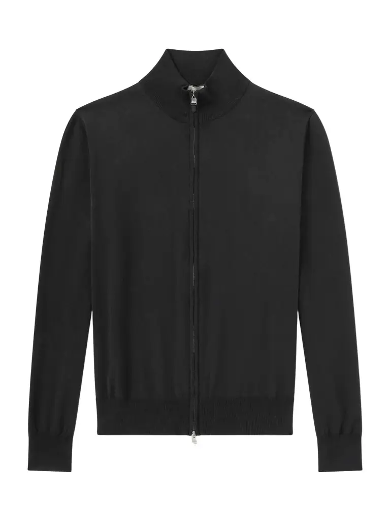 Canali Slim-Fit Cotton Zip-Up Sweater - Men
