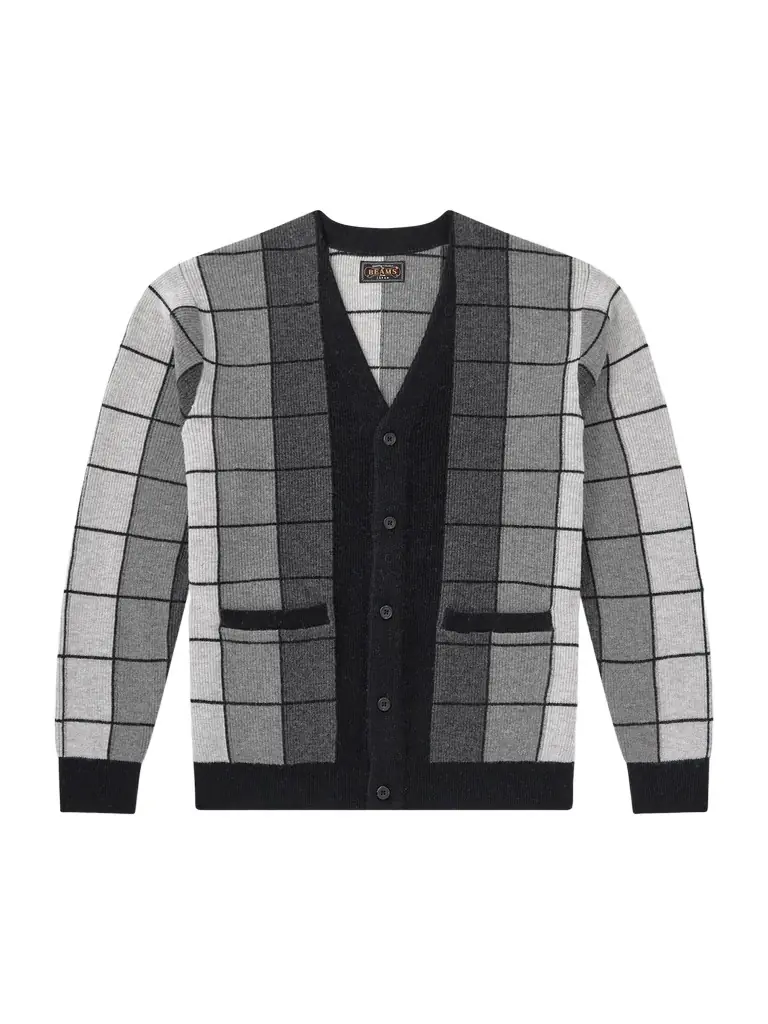 Beams Plus Checked Wool Cardigan - Men