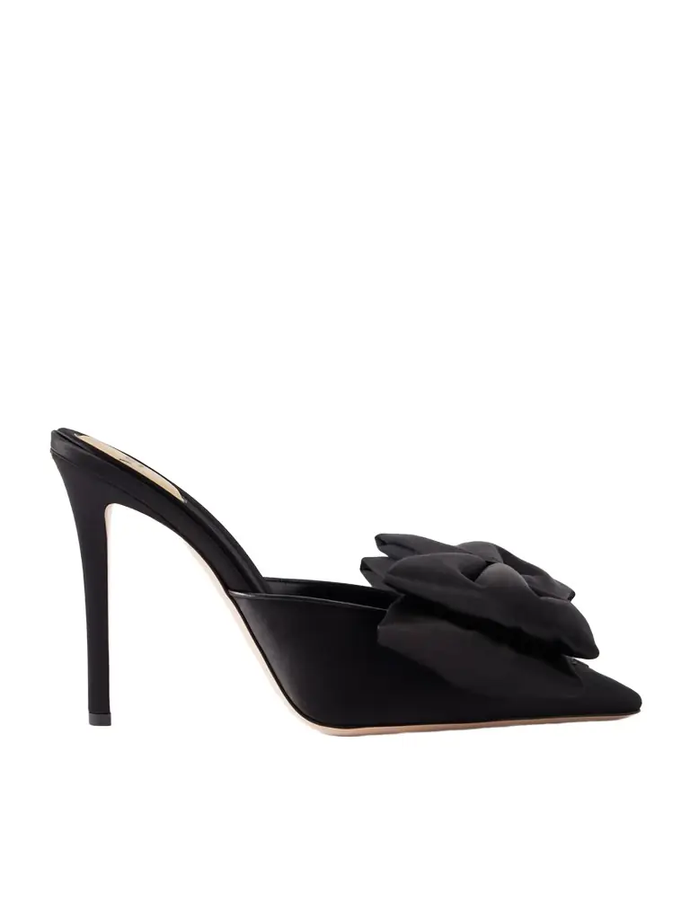 Valentino Garavani Yolande 105 Bow-embellished Satin Mules