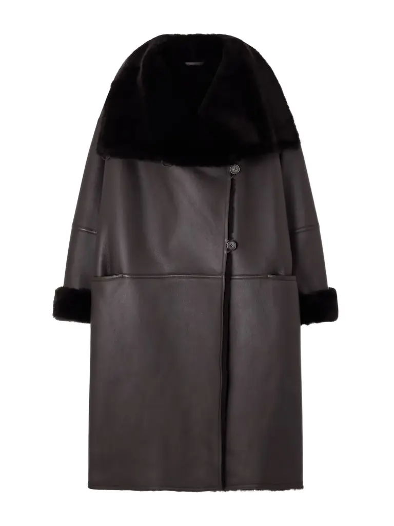 TOTEME Paneled Shearling Coat
