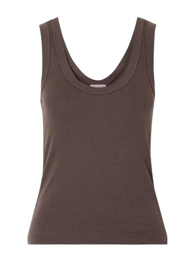 Brunello Cucinelli Ribbed Cotton-blend Jersey Tank