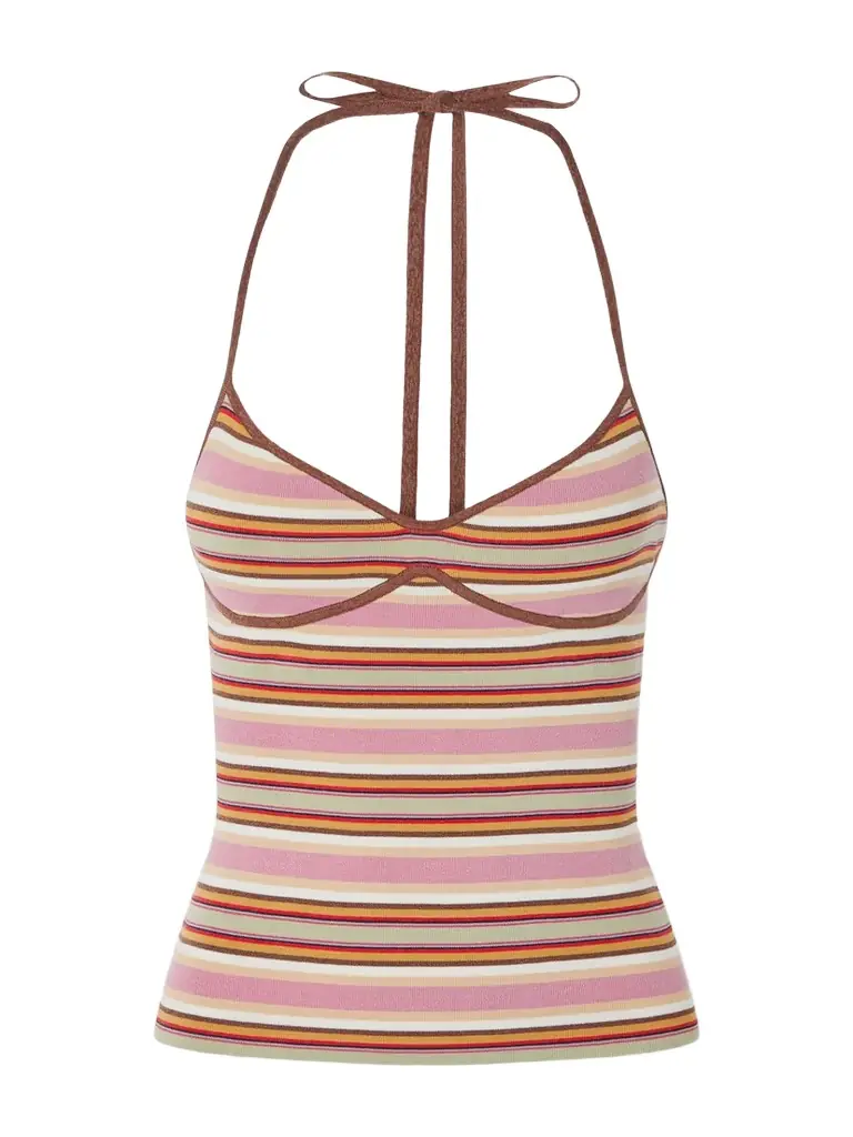 Faithfull Citara Striped Knitted Halterneck Tank