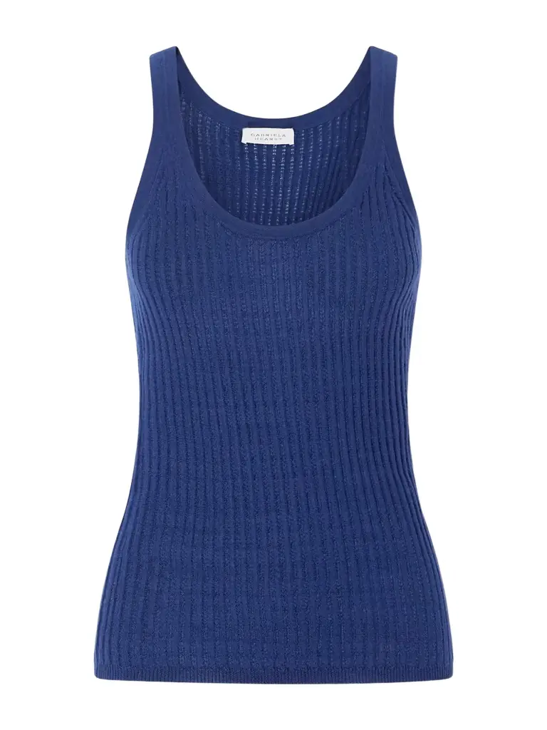Gabriela Hearst Nevin Ribbed Pointelle-knit Cashmere And Silk-blend Tank