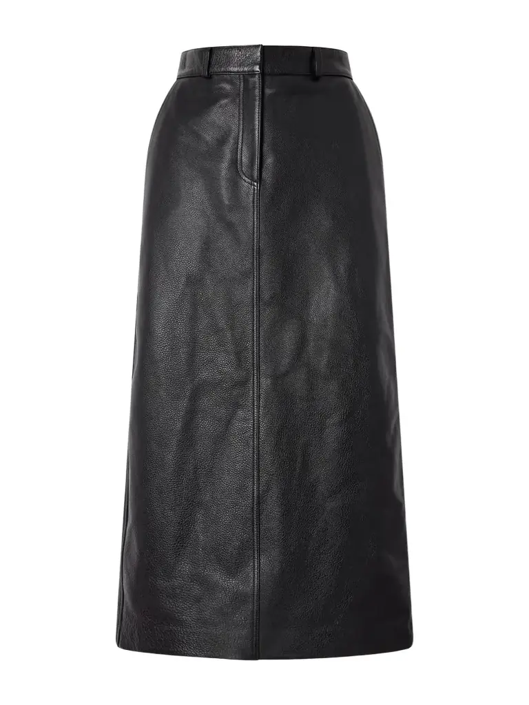 TOTEME Textured-leather Maxi Skirt