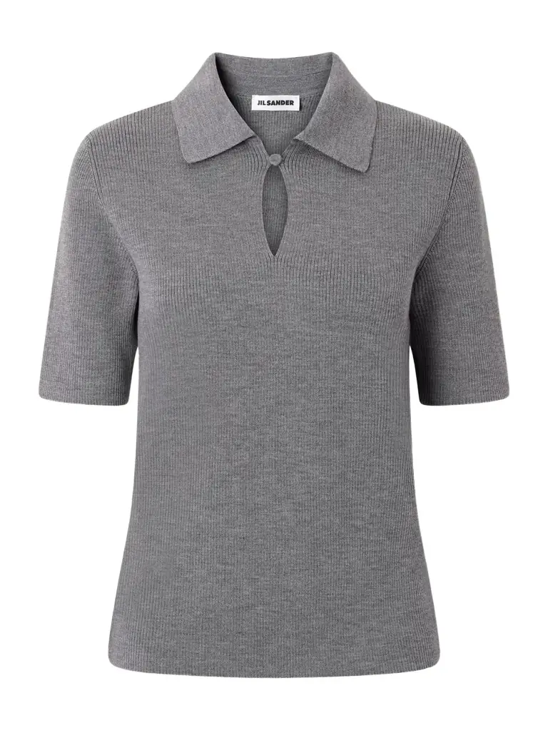 Jil Sander Ribbed Wool Polo Shirt