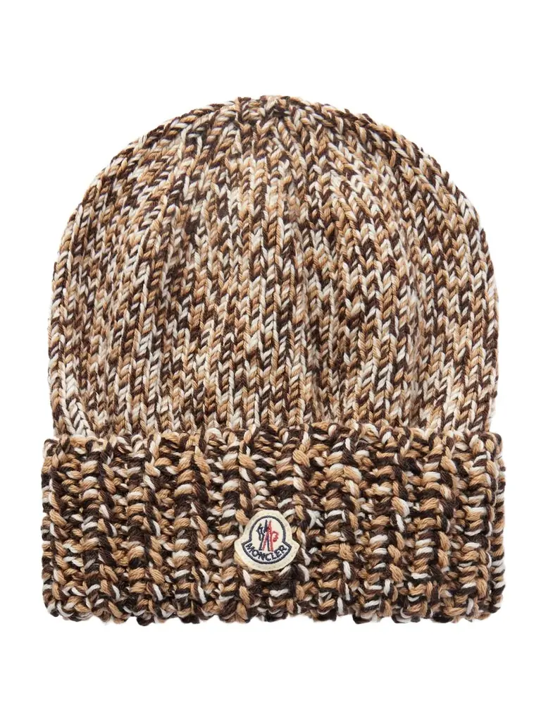 Moncler Appliquéd Ribbed Wool Beanie