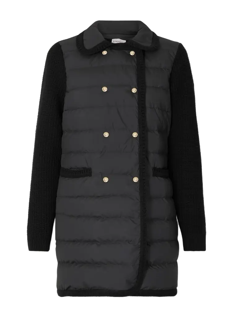 Moncler Double-breasted Wool And Cashmere-blend And Quilted Shell Down Cardigan.