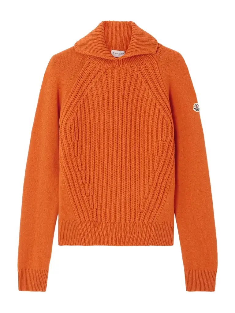 Moncler Ribbed Wool And Cashmere-blend Turtleneck Polo Sweater