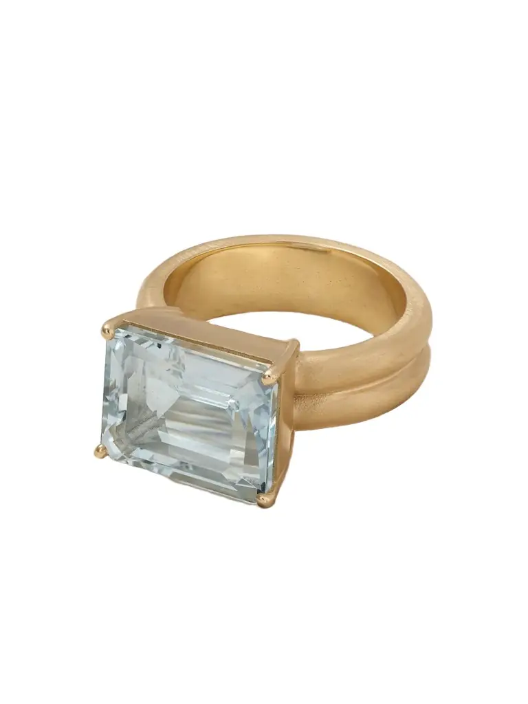 Irene Neuwirth Gemmy Gem 18-karat Gold Aquamarine Ring