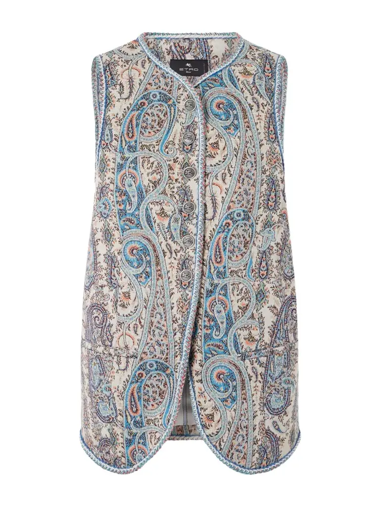 Etro Paisley-jacquard Cotton-blend Gilet