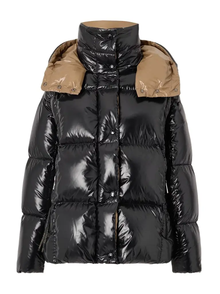 Moncler Hooded Quilted Glossed-shell Down Jacket
