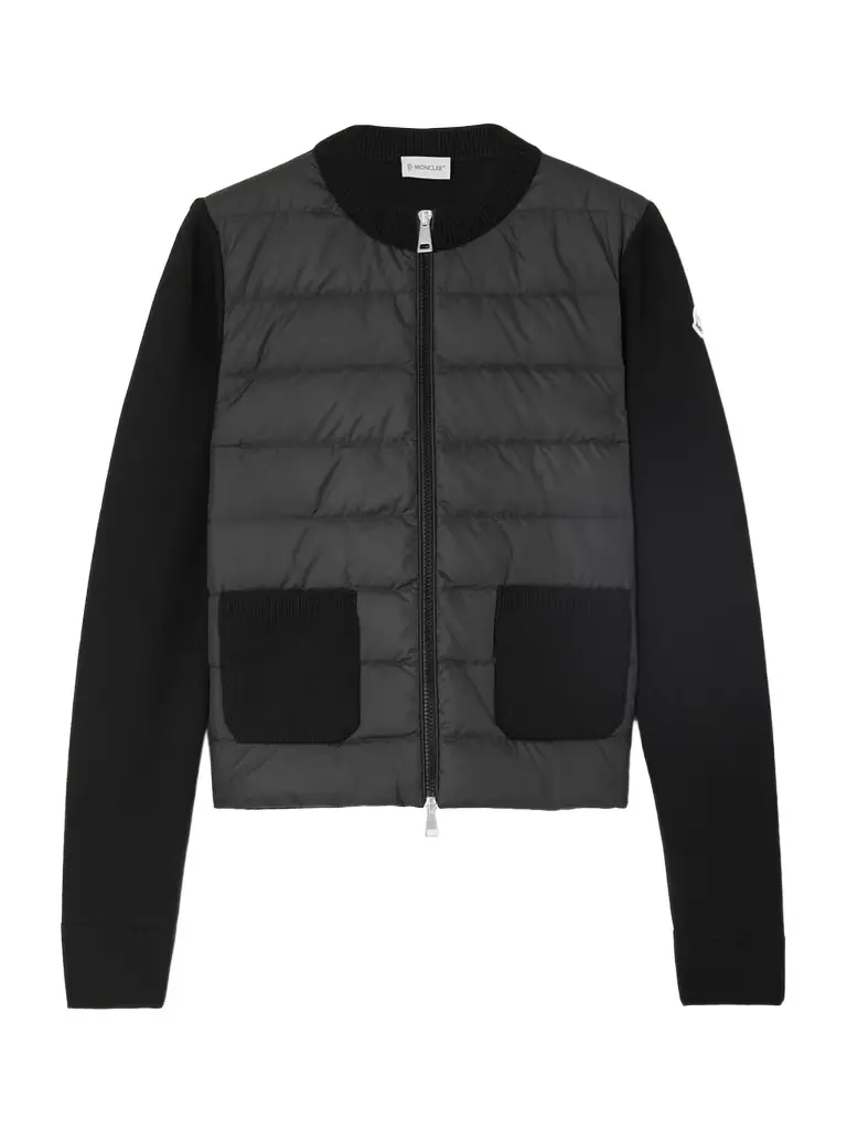 Moncler Wool And Quilted Shell Down Cardigan
