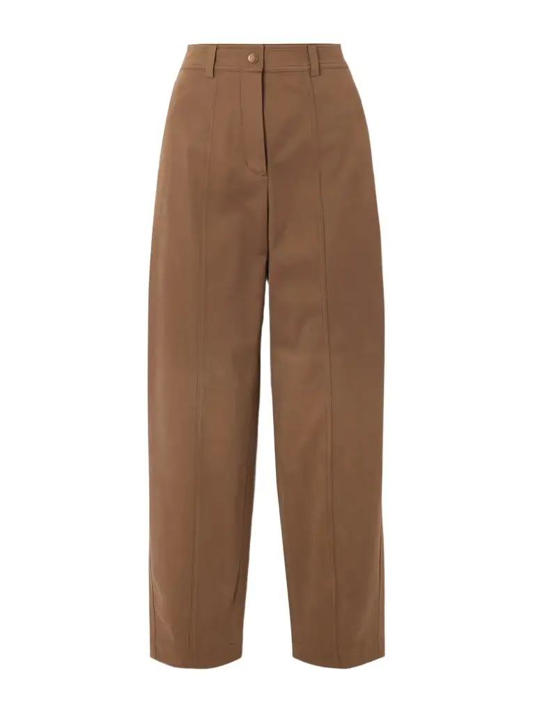 Moncler Appliquéd Cotton-blend Gabardine Straight-leg Pants
