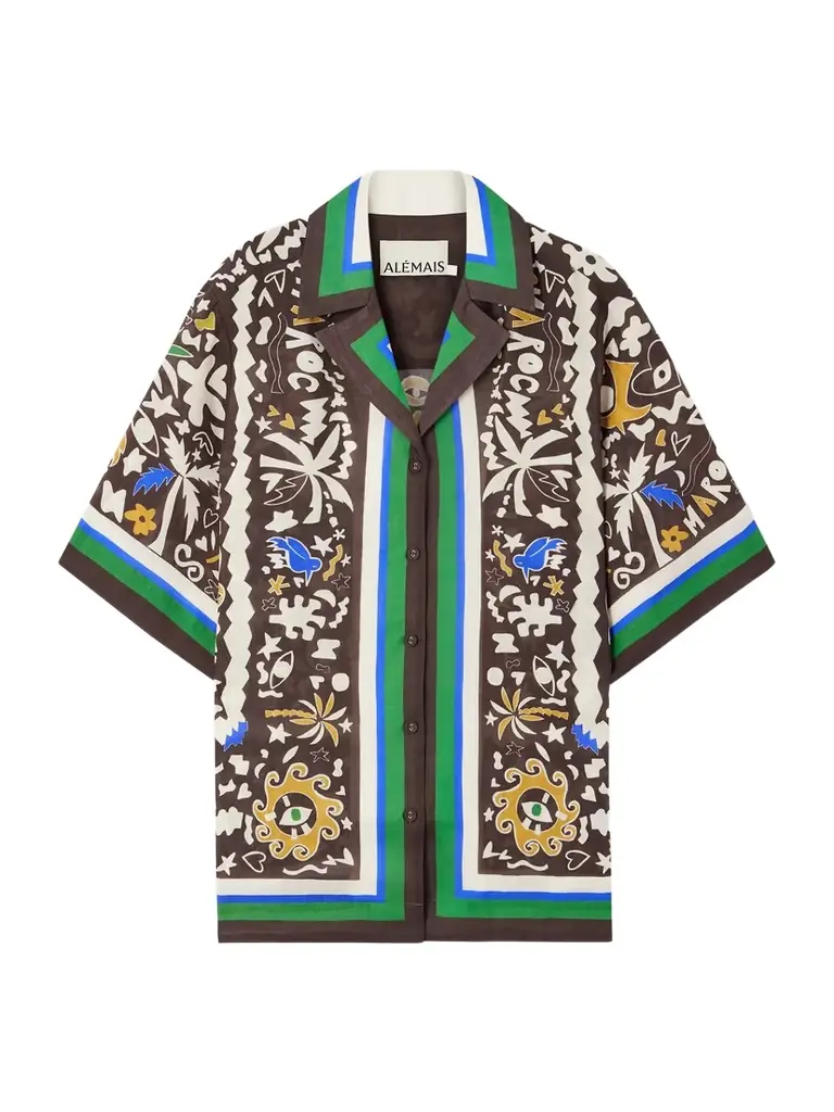 ALÉMAIS Maroc Oversized Printed Ramie Shirt