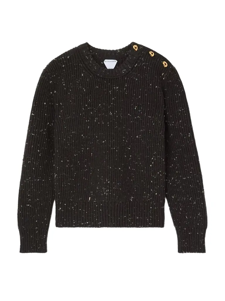 Bottega Veneta Button-detailed Ribbed Wool-blend Sweater