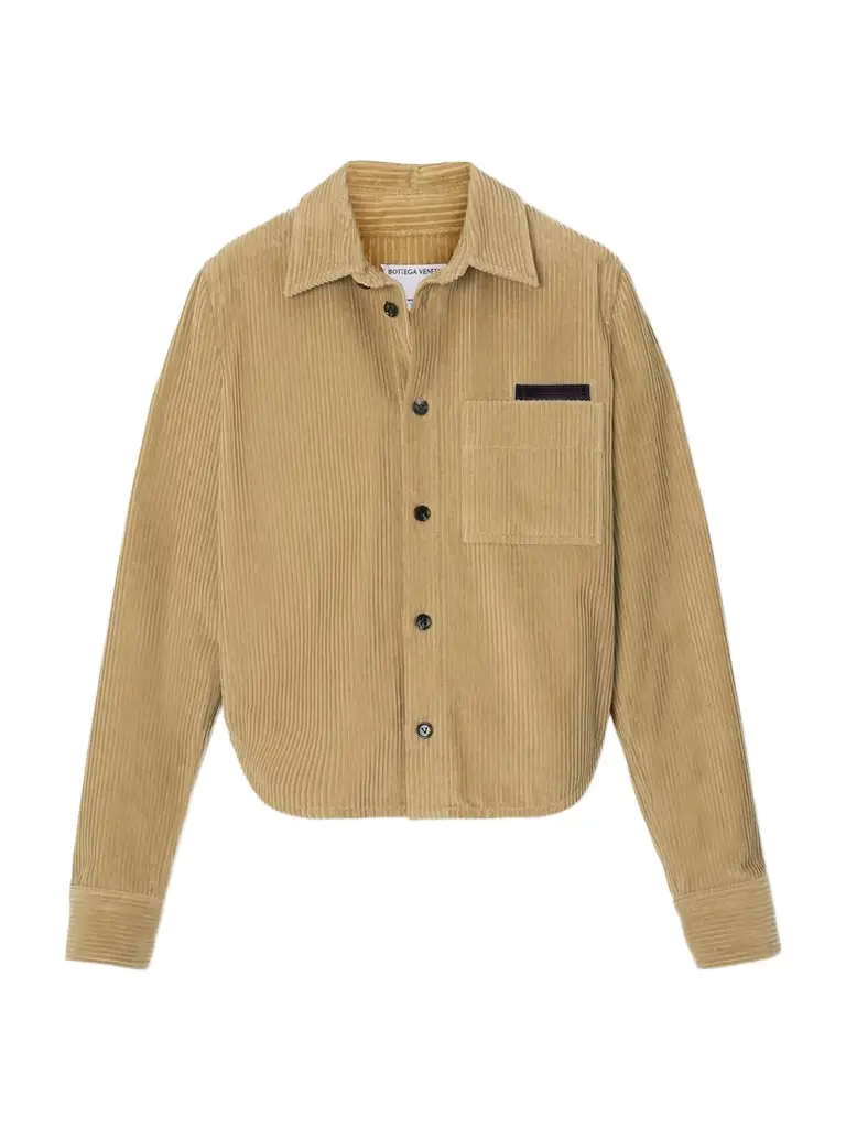 Bottega Veneta Leather-trimmed Cotton-corduroy Shirt