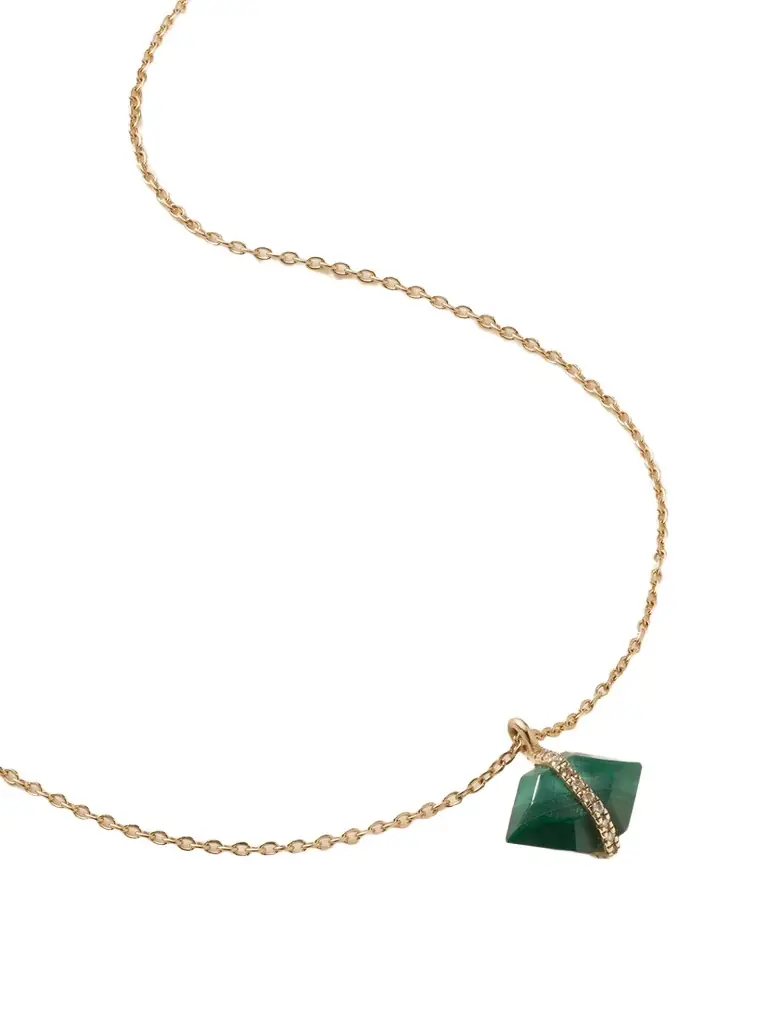 Melissa Joy Manning 14-karat Recycled Gold, Malachite And Herkimer Diamond Necklace