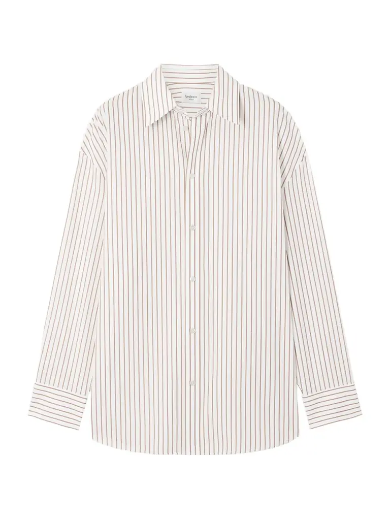 Saint Laurent Oversized Striped Cotton-poplin Shirt