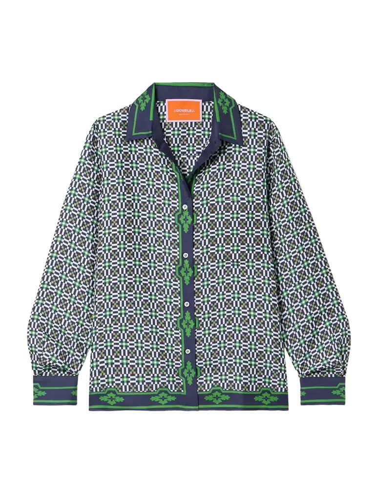 La DoubleJ Icon Boy Printed Silk-twill Shirt