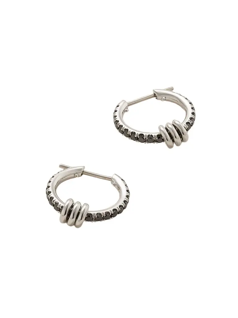 Spinelli Kilcollin Ara Sterling Silver Diamond Hoop Earrings
