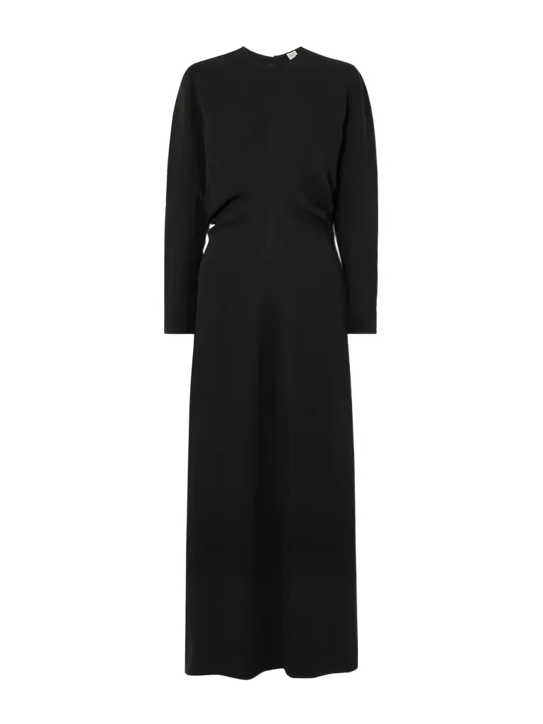 TOTEME Garderob Gathered Crepe Maxi Dress