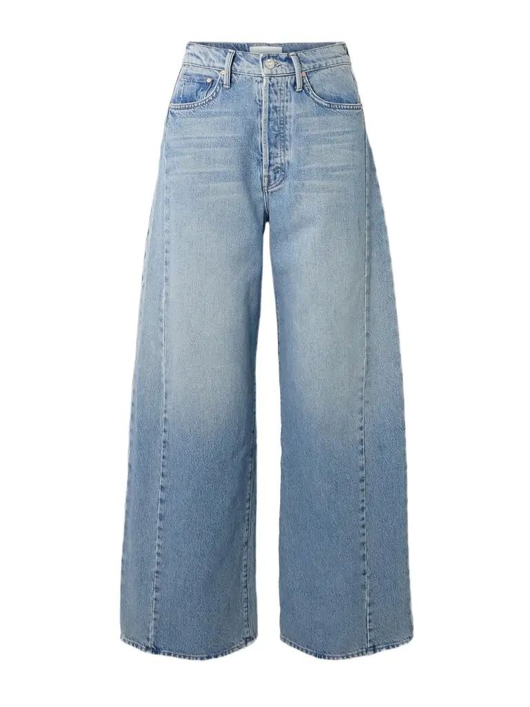 Mother The Pipe Dream Button Sneak High-rise Wide-leg Jeans