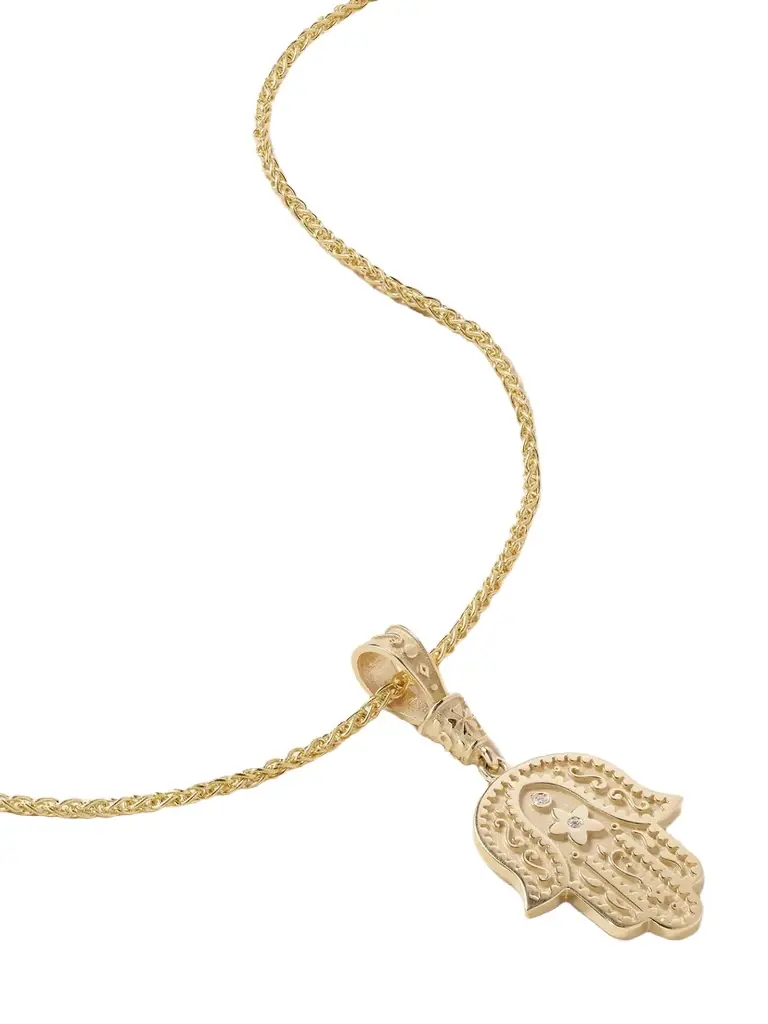 Marlo Laz Southwestern Hamsa 14-karat Gold Diamond Necklace