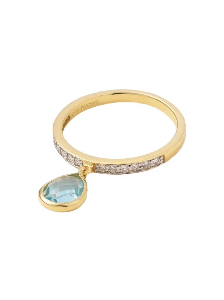 Mateo 14-karat Gold, Topaz And Diamond Ring