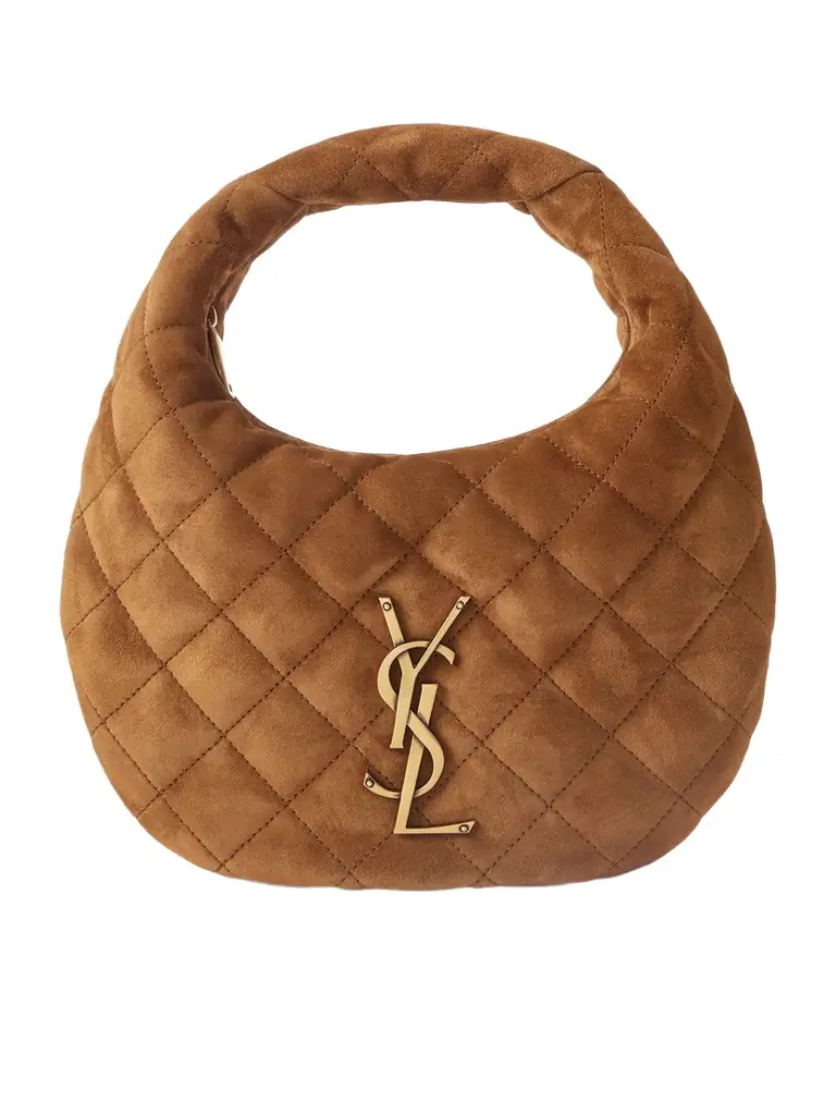 Saint Laurent Icarino Matelassé Suede Shoulder Bag
