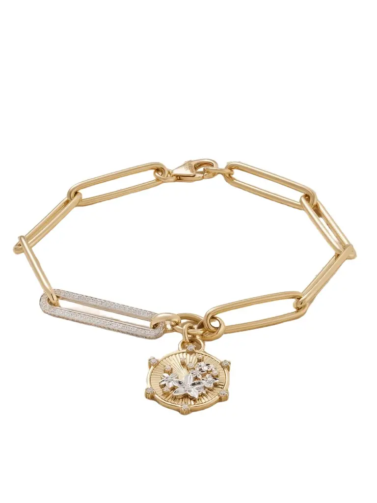 Foundrae Resilience Blossoms Extended 18-karat Yellow And White Gold Diamond Bracelet