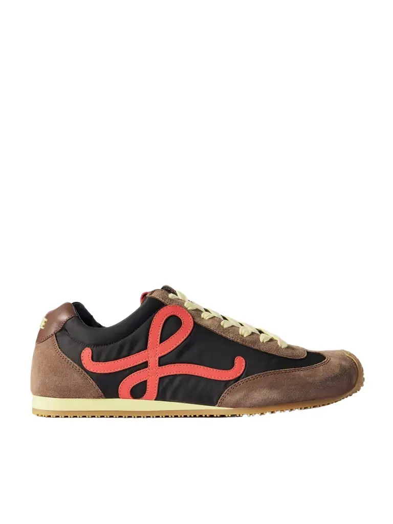Loewe Ballet Runner 2.0 Logo-appliquéd Leather, Canvas And Suede Sneakers