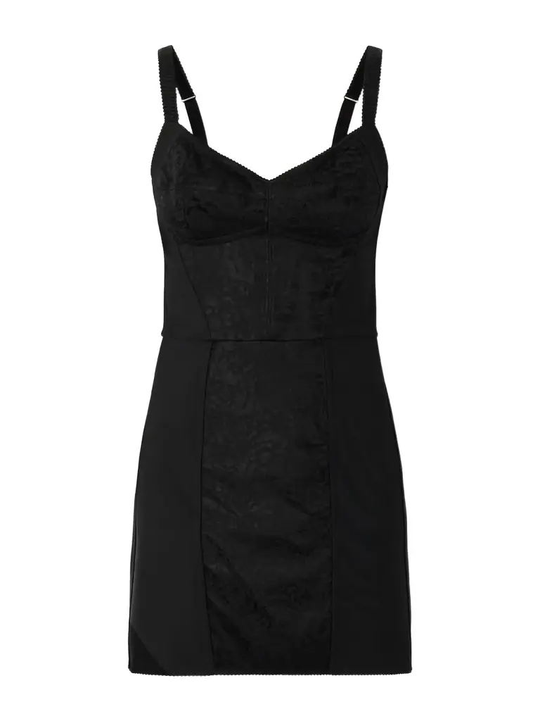 Dolce & Gabbana Lace-paneled Jersey Mini Dress