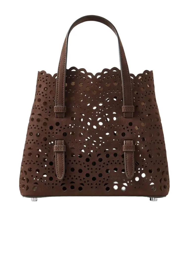 Alaïa Mina Laser-cut Suede Tote
