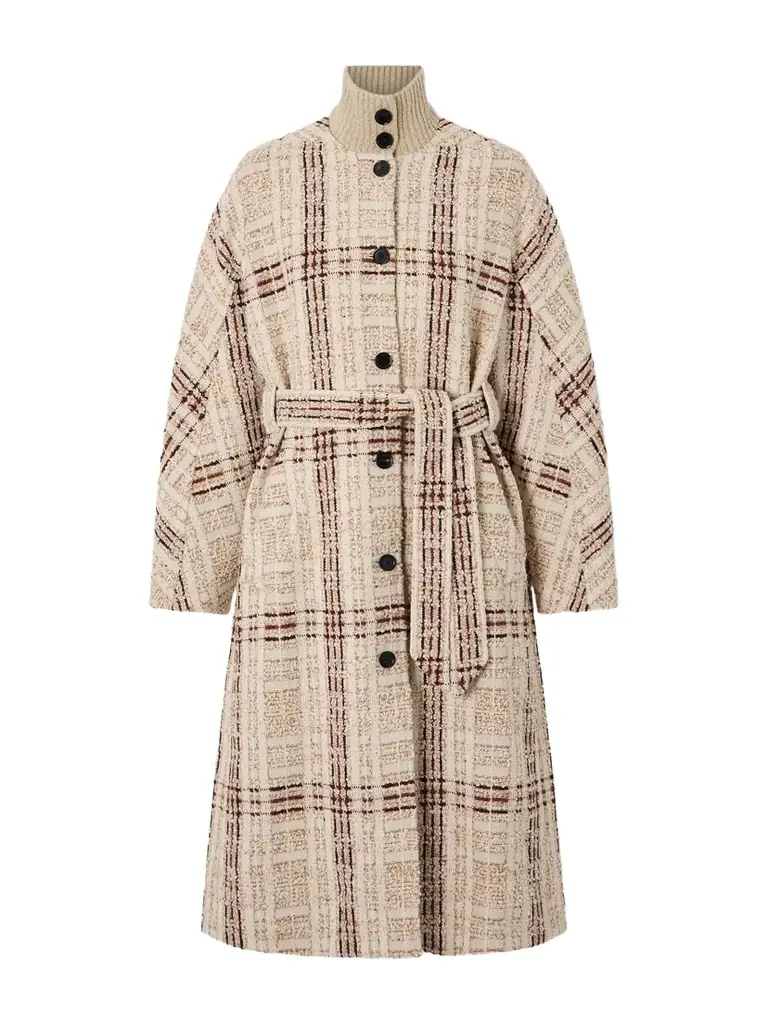 Loro Piana Checked Wool-blend Tweed Coat