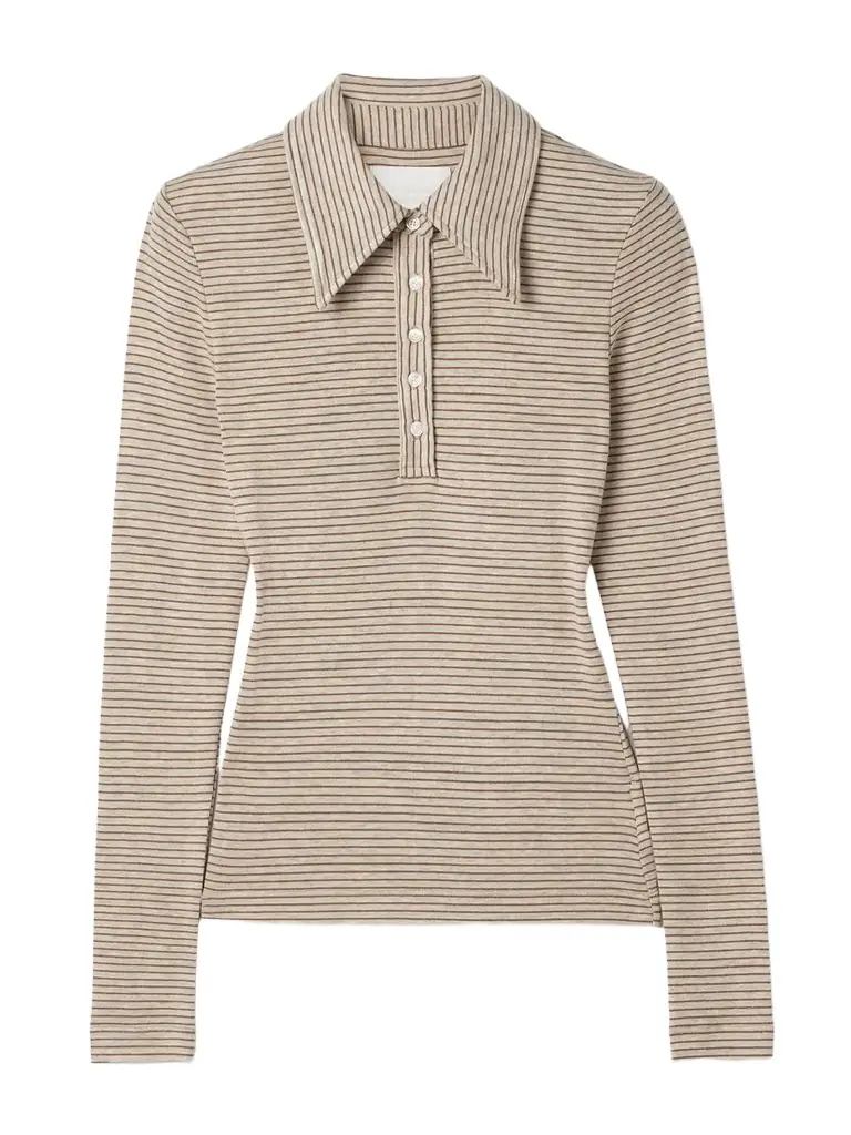 Citizens of Humanity Shara Striped Jersey Polo Shirt