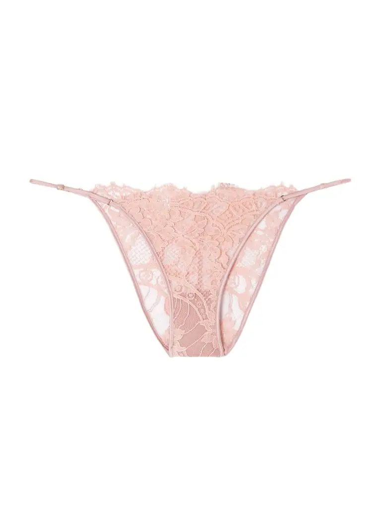 Kiki de Montparnasse Camille Stretch-silk Satin-trimmed Organic Cotton-blend Lace Briefs
