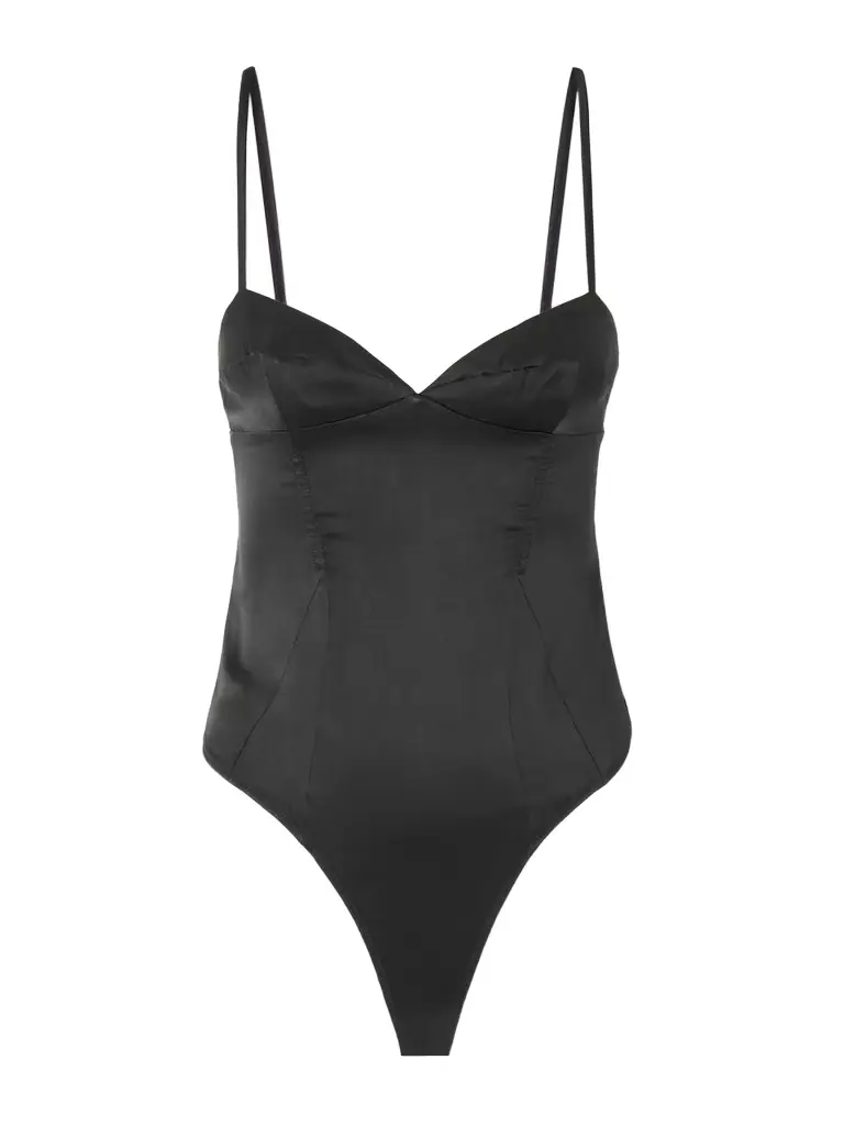 Kiki de Montparnasse Tous Les Jours Stretch-silk Bodysuit