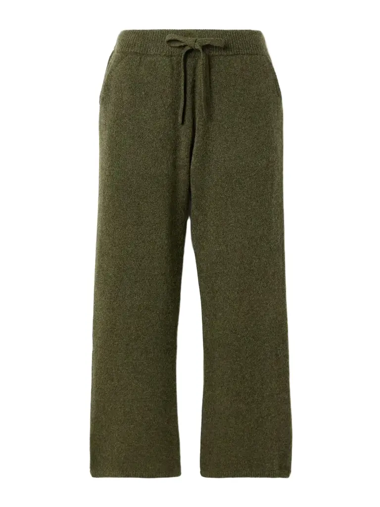 The Elder Statesman Ribbed Cashmere Track Pants