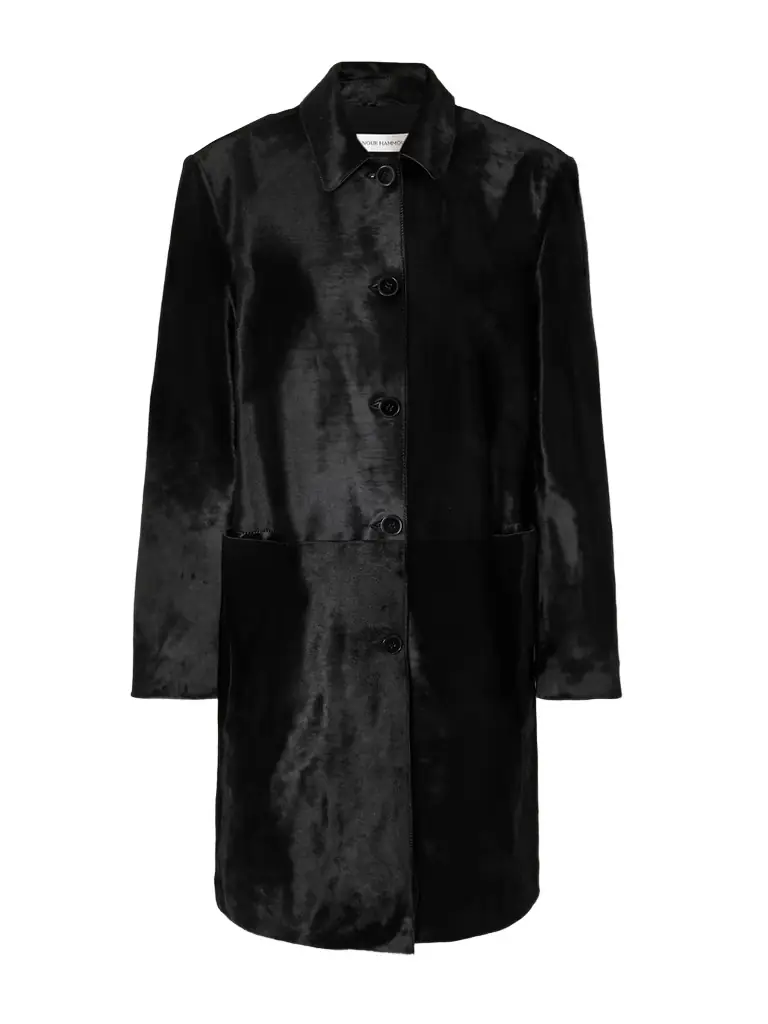 Nour Hammour Paneled Cow Hair Coat