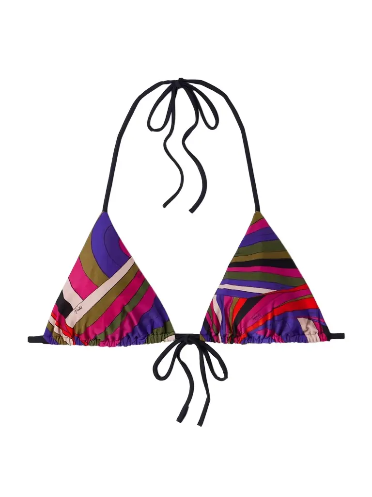PUCCI Printed Triangle Bikini Top