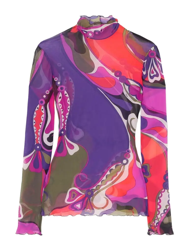PUCCI Printed Tulle Blouse
