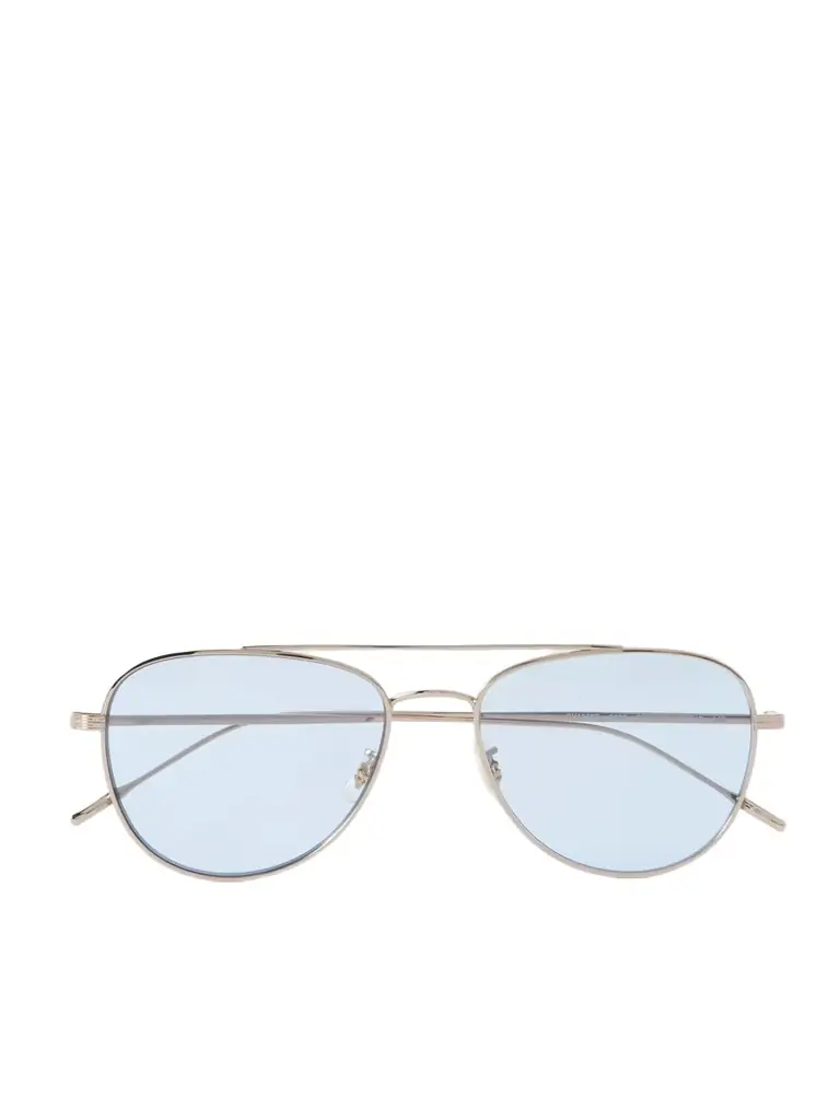 Oliver Peoples Aviator-style Gold-tone Sunglasses